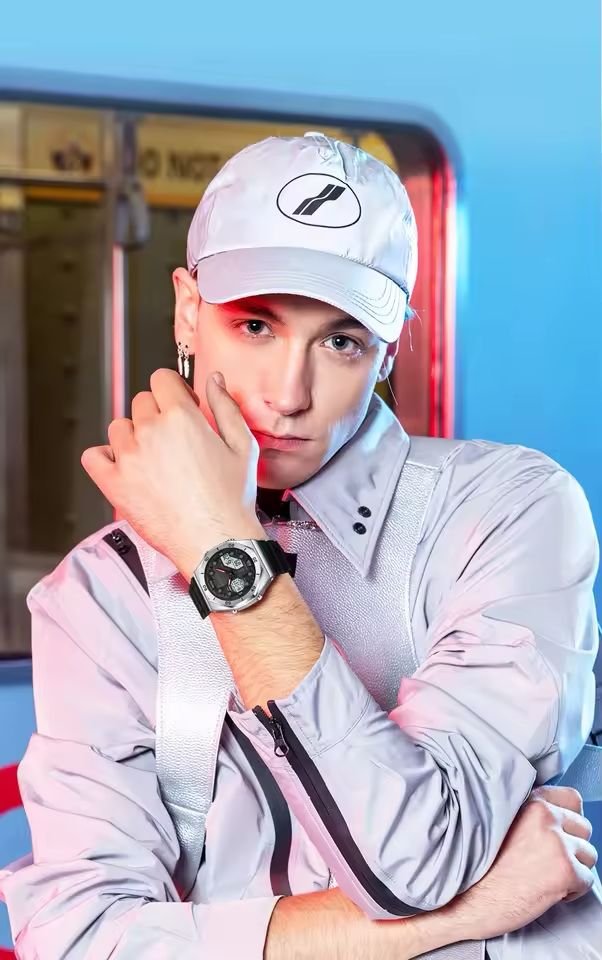 SANDA Sports Original Watch : Men's Dual-Display Analog-Digital Waterproof Watch