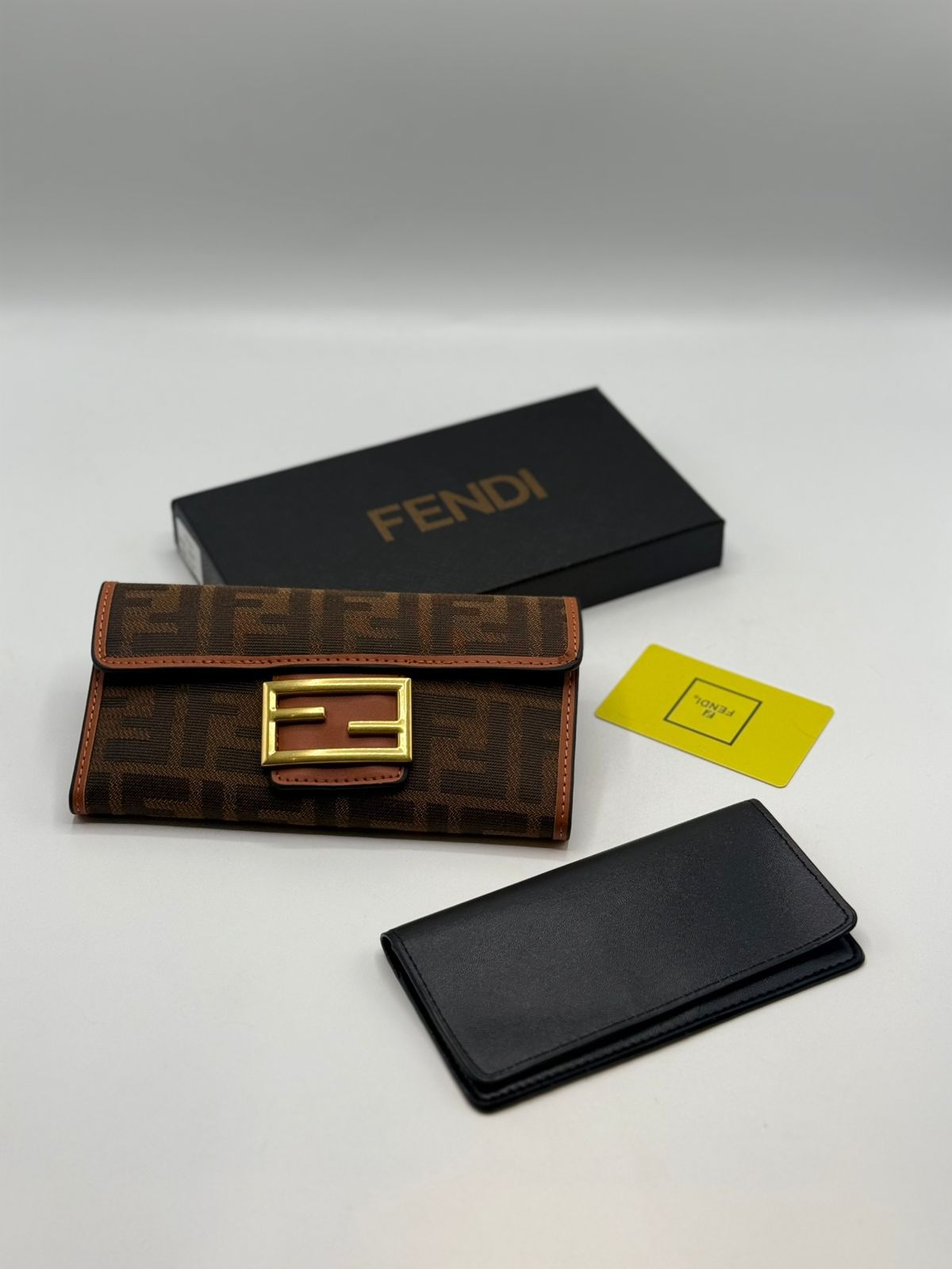 Fendi FF Embossed Continental Wallet with Envelope Flap