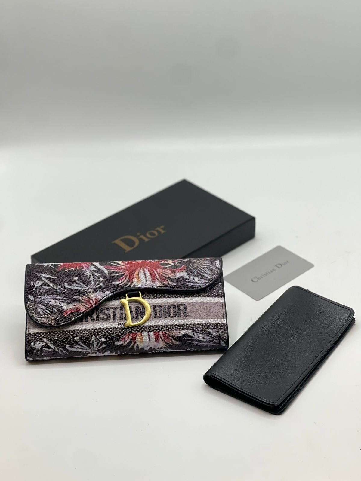 Dior Long Saddle Wallet with 'D' Charm