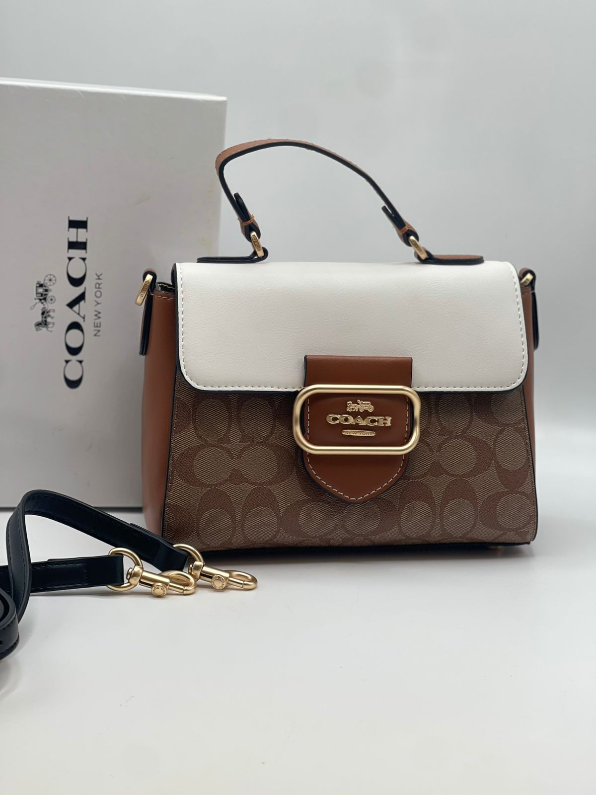 Coach Signature Tri-Color Satchel