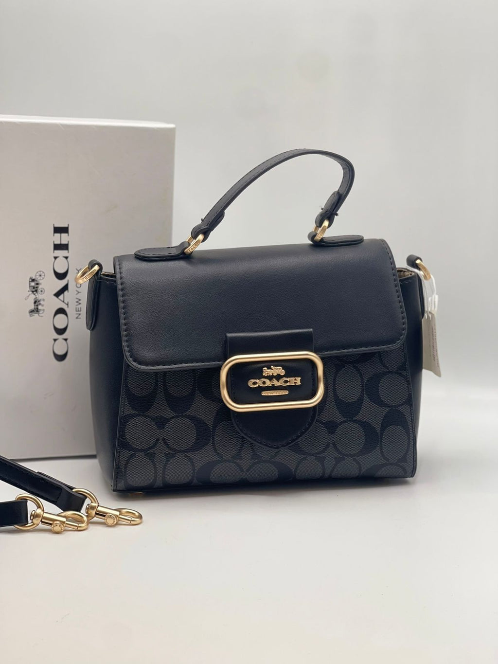 Coach Signature Black-Color Satchel