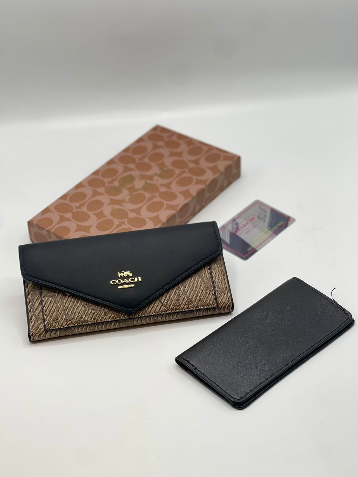 Coach Signature Canvas Slim Envelope Wallet
