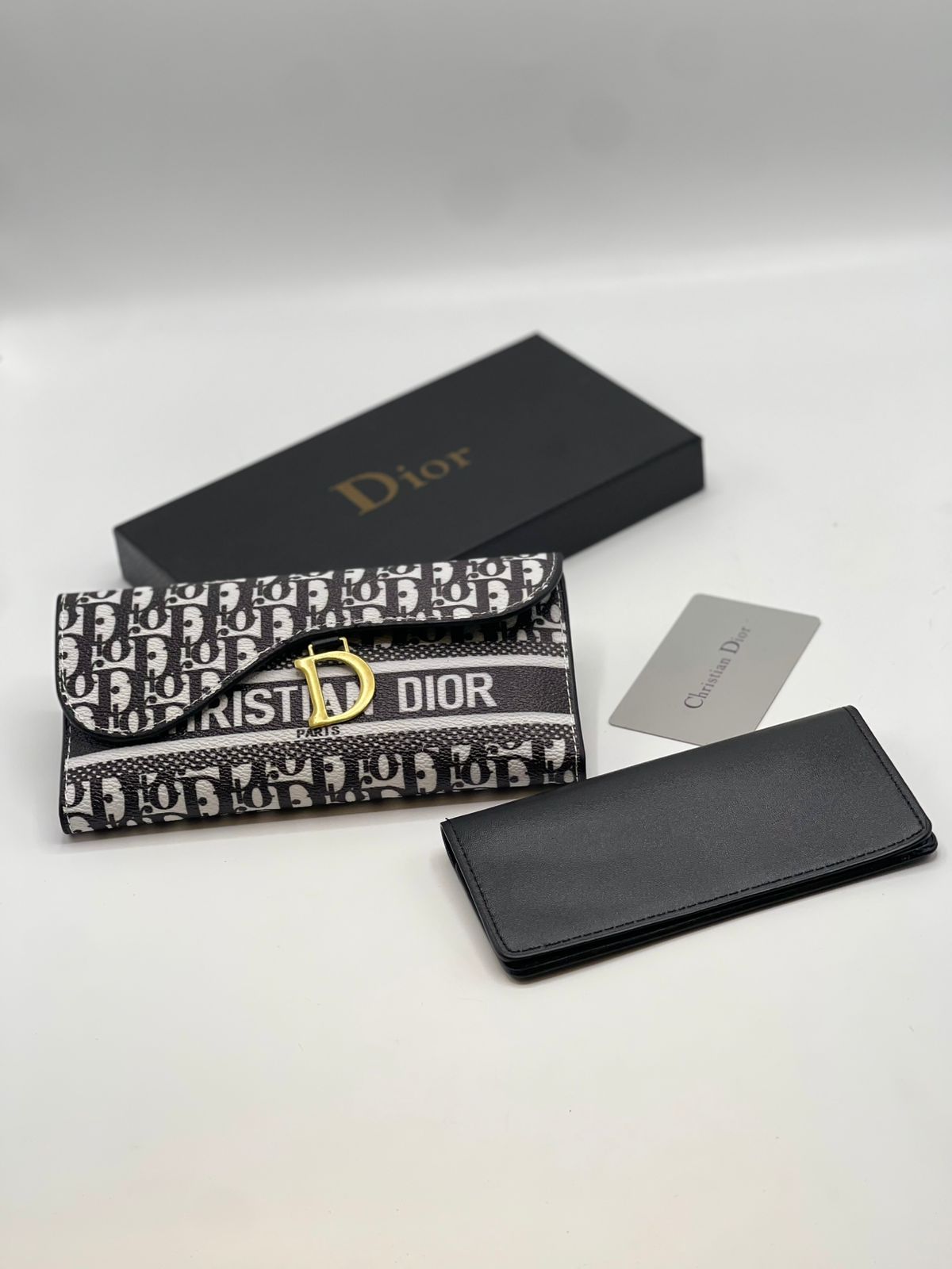 Christian Dior Saddle Long Wallet in Dior Oblique Jacquard