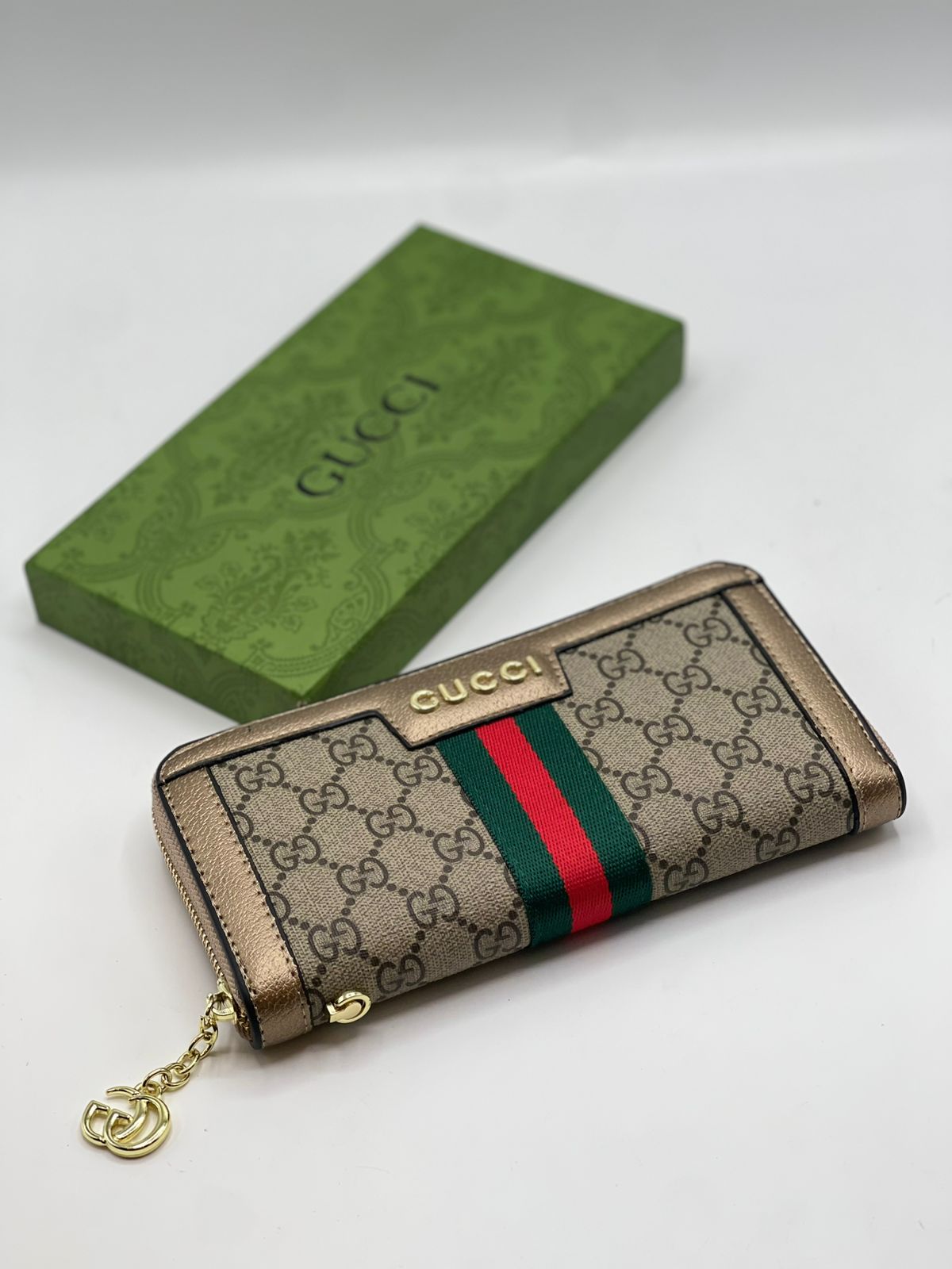Gucci Ophidia Monogram Zip Wallet