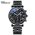 CHENXI Men’s Luxury Chronograph - Black Stainless Steel Business Watch