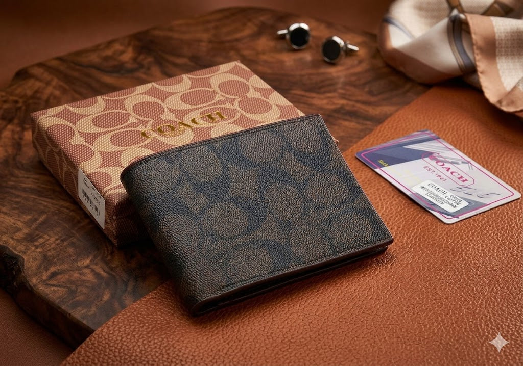 Classic Coach Khaki Bifold