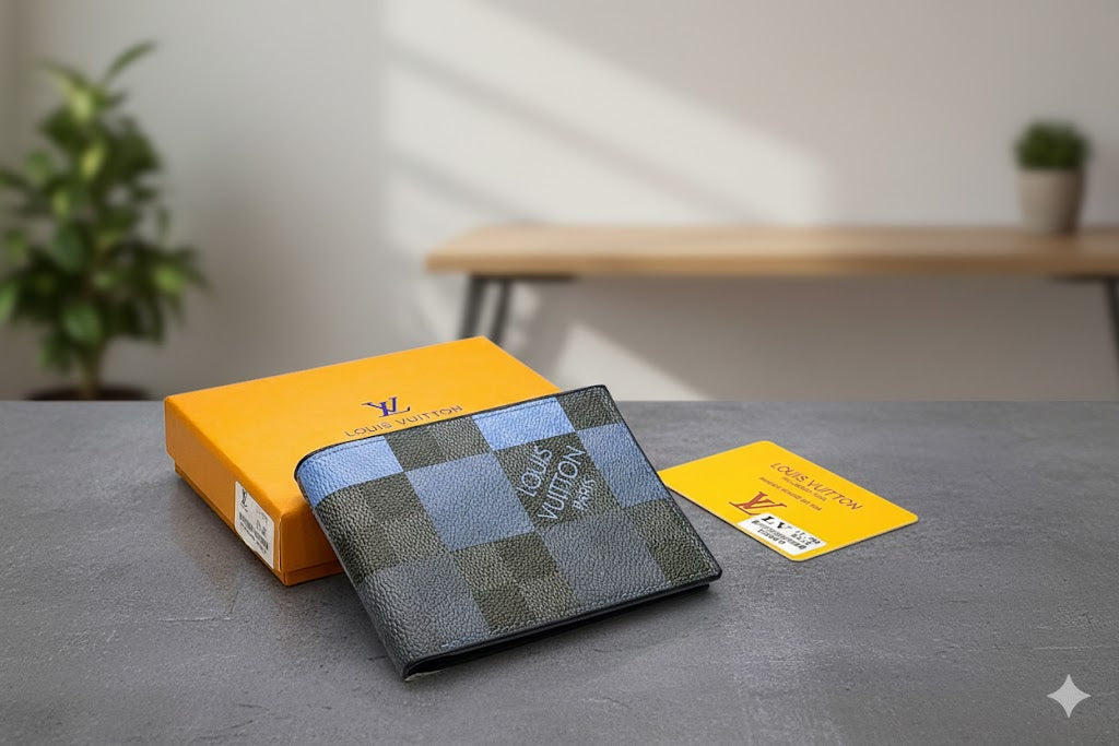 Louis Vuitton Blue Checkered Wallet