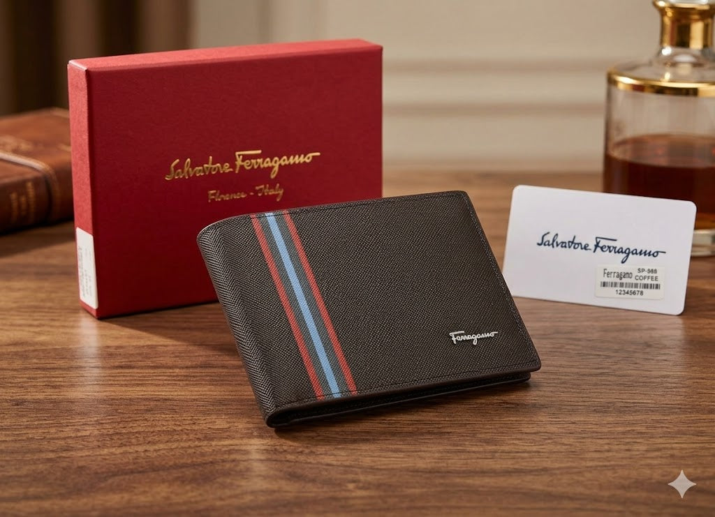 Classic Ferragamo Black Bifold with Ribbon Detail