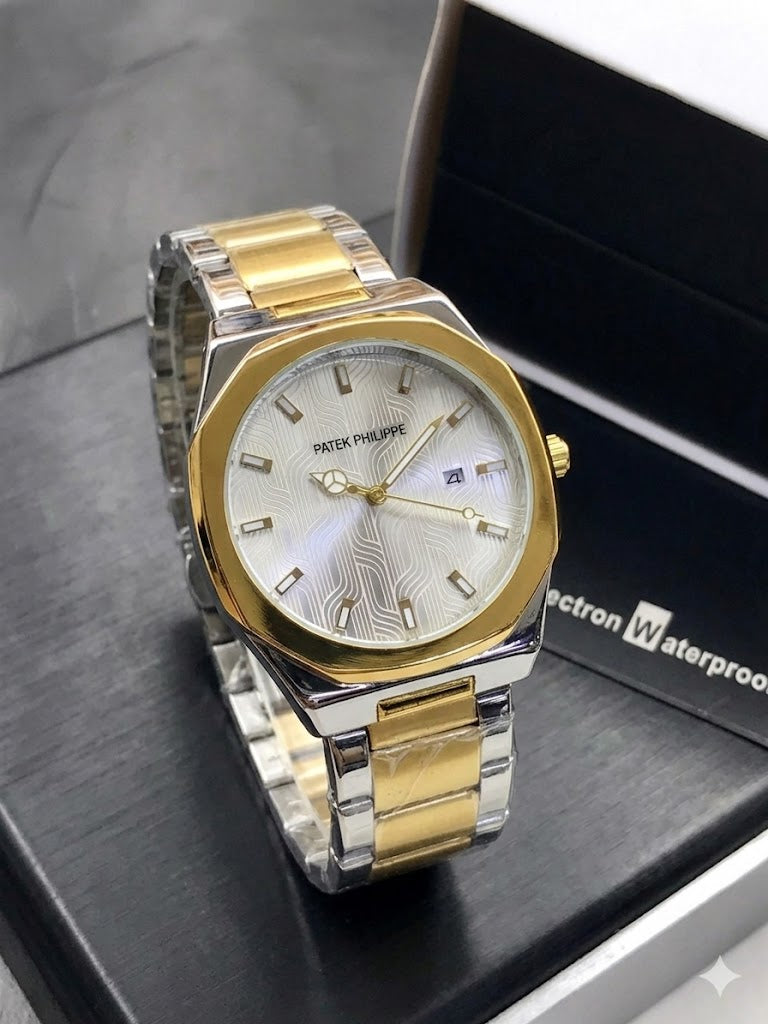 PATEK PHILIPPE Homage: Two-Tone Octagonal Luxury Watch